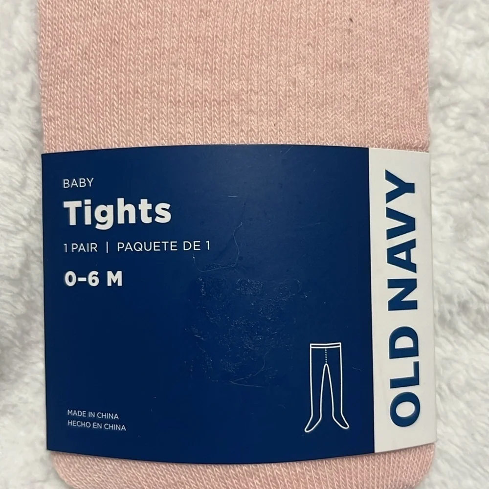 New Old Navy Infant Girls knit tights Size 0-6 Months Ballet Pink NWT